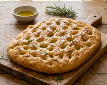 Klassische Focaccia mit Rosmarin