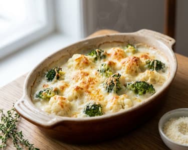 Gratinated Cauliflower and Broccoli