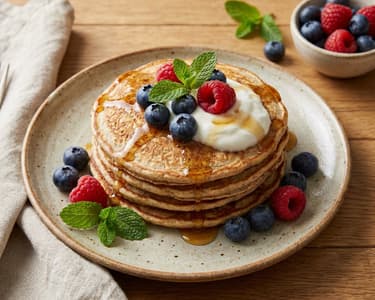Fluffy Oat Banana Pancakes