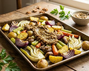 Ofengemüse mit Walnusspesto