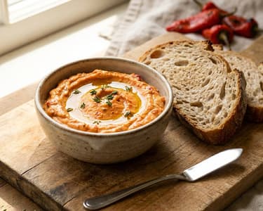 Paprika-Frischkäse-Aufstrich mit gerösteter Paprika