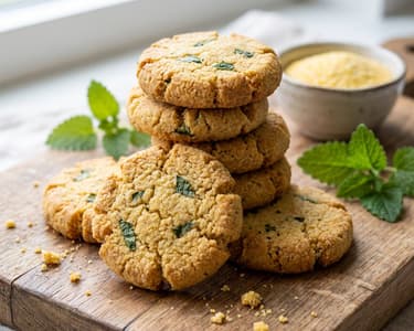 Zitronenmelisse-Kekse mit Polenta