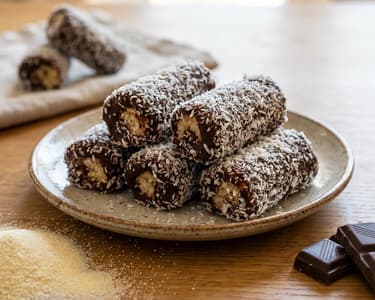 Kokos-Schoko-Röllchen | Traditionelles Konfekt ohne Backen