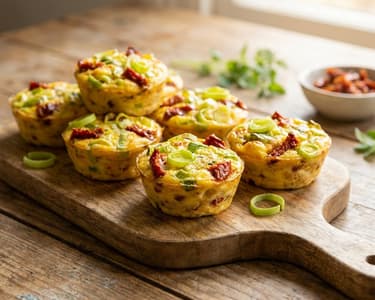 Eier-Muffins mit getrockneten Tomaten und Lauch