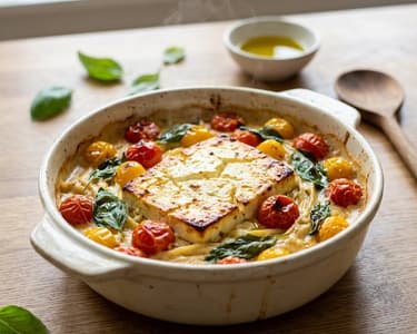 Pasta mit gebackenem Feta und Kirschtomaten