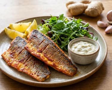 Tandoori Wolfsbarsch mit frischem Salat