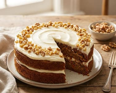 Einfacher Karottenkuchen mit Walnüssen