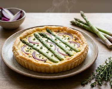 Spargel-Ricotta-Quiche mit frischem Thymian