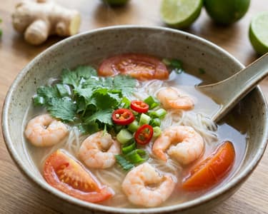 Bún tôm – Vietnamesische Garnelensuppe mit Nudeln