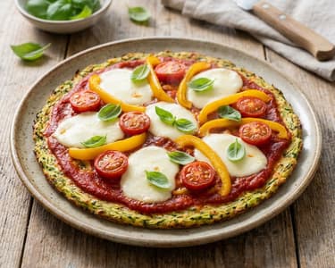 Healthy Zucchini Pizza with Mozzarella