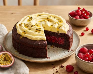 Chocolate Cake with Passion Fruit