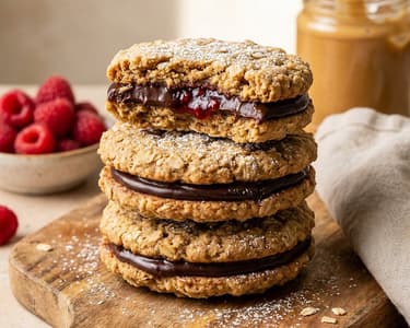 Gefüllte Haferkekse mit Erdnussbutter