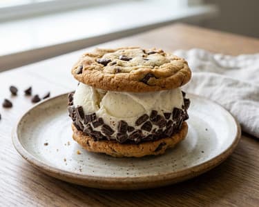 Eis-Sandwich mit Cookies & Schokolade
