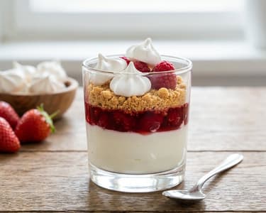 Beeren-Quark-Dessert mit Baiser