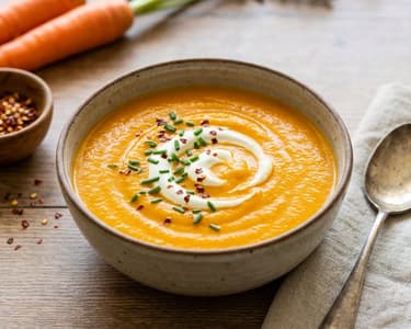 Cremige Karottensuppe mit griechischem Joghurt