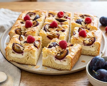 Saftiger Joghurtkuchen mit Sommerfrüchten und Quark