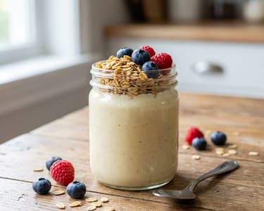 Pudding with Forest Fruits and Crunchy Oats