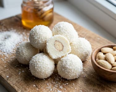 Quark-Kokos-Bällchen mit Mandeln