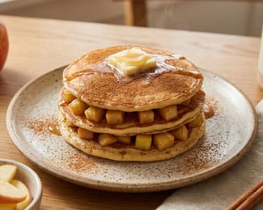 Buckwheat-Spelt Pancakes with Cinnamon Apples