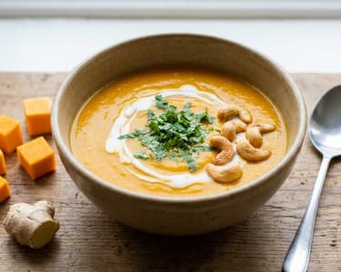 Kürbissuppe mit Karotten und Ingwer