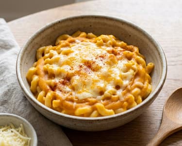 Cremige Mac 'n' Cheese mit Süßkartoffel-Sauce