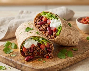 Burrito with Beef and Beans