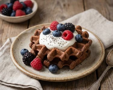 Schokoladen-Bananen-Waffeln mit Chia-Samen
