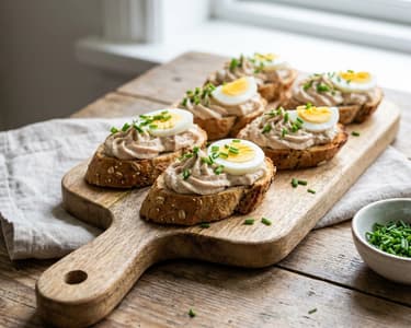 Canapés mit Thunfischaufstrich | Schneller Snack