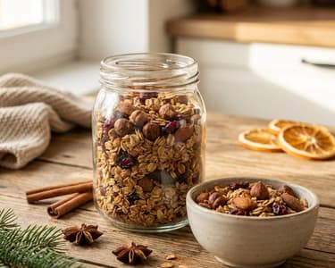 Weihnachtliches Granola mit Lebkuchengewürz