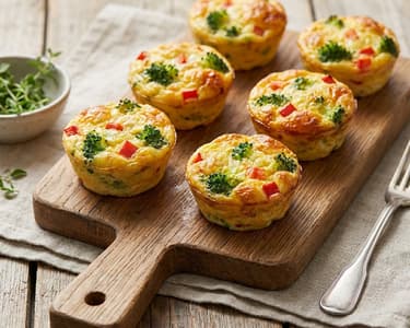 Eier-Muffins mit Brokkoli und Paprika