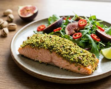 Lachs in Pistazienkruste mit Feigensalat