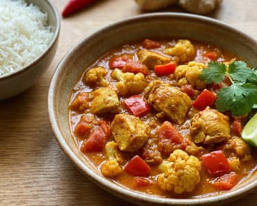 Hähnchen Madras Curry mit Basmatireis