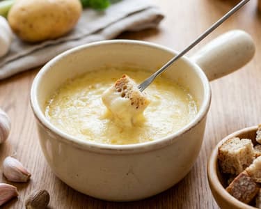 Classic Cheese Fondue with Gruyère and Emmentaler