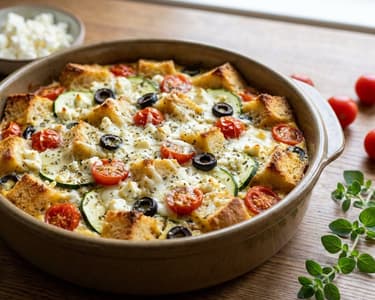 Mediterranean Strata | Savory Bread Pudding