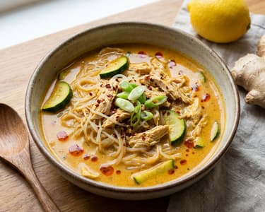 Thailändisches Hähnchen-Curry mit Reisnudeln