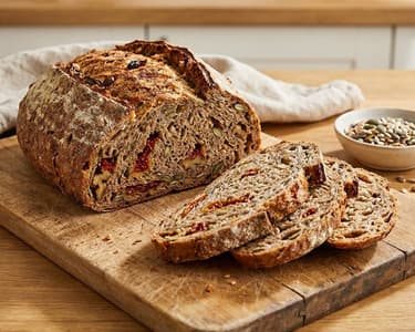 Herzhaftes Körnerbrot mit getrockneten Tomaten