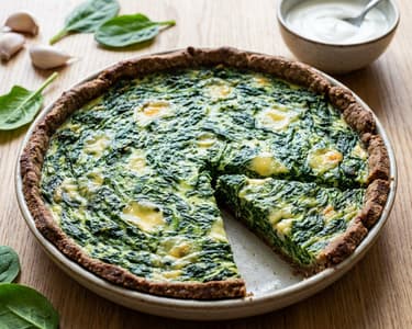 Spinach Quiche with Rye Wholemeal Crust | Savory & Healthy