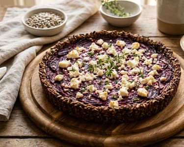 Beetroot Quiche with Sunflower Seed Crust
