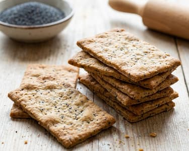 Knusprige Dinkel-Cracker mit Mohn