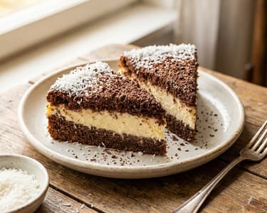 Juicy Coconut Slices with Chocolate
