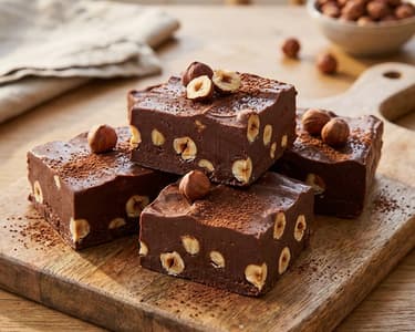Schokoladen-Fudge mit Haselnüssen & Kokos