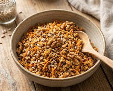 Herzhaftes Granola mit Karotten