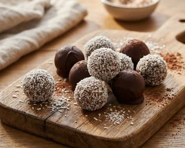 Kokos-Schokoladen-Trüffel mit Malibu