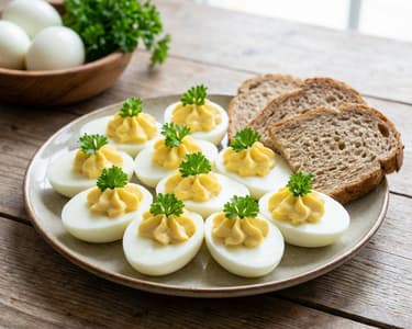 Deviled Eggs with Quark-Mustard Cream