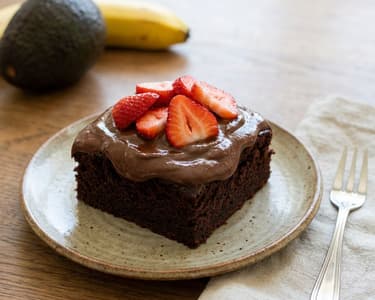 Chocolate Cake with Avocado-Banana Glaze