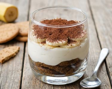 Zuckerfreie Keksschnitten mit Quark und Banane