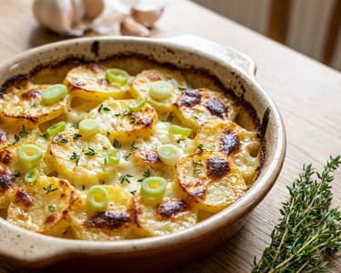 Gratinated Potatoes with Sheep's Cheese