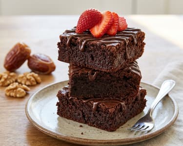Vegane Brownies mit Nüssen und Datteln