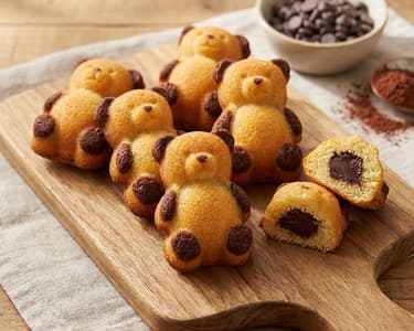 Bären-Kuchen mit cremiger Kakaofüllung