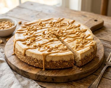 Peanut Cheesecake with Oat Crust